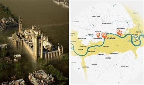 London flooding MAP: Climate change forecast shows UK capital ...