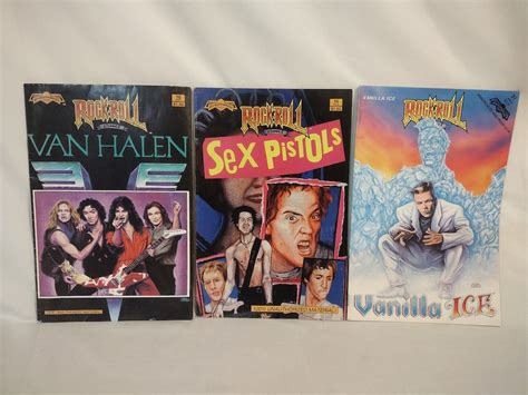 Three Rock N Roll Comics Van Halen Sex Pistols Vanilla Ice Etsy