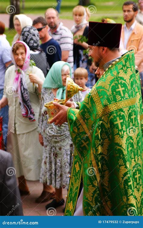 Orthodox People Celebrate A Pentecost Editorial Photography Image Of