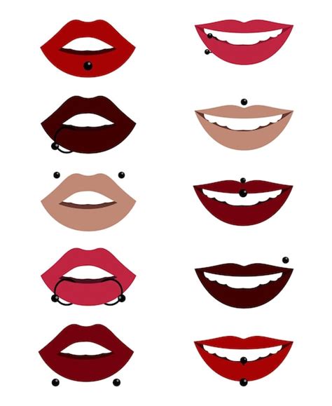 Premium Vector Set Of Isolated Flat Vector Illustrations Of Lips With