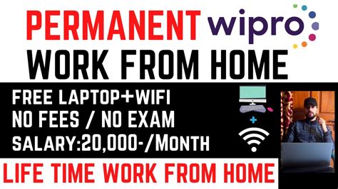 Life Time Work From Home Job Wipro Permanent Work From Home Job