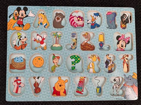 Melissa Doug Disney Classics Wooden Alphabet Puzzle Educational Toy