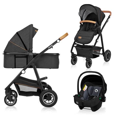 Lionelo Amber 3 En 1 Grey Graphite Poussette Multifonction 3 En 1