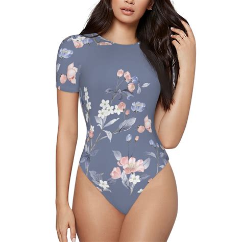 Easygdp Watercolor Flowers Butterfly Womens One Piece Swimsuit Slim