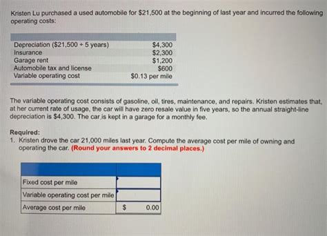 Solved Kristen Lu Purchased A Used Automobile Fo SolutionInn