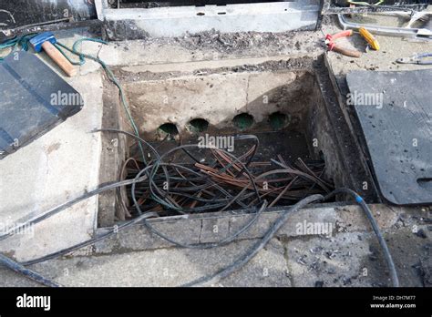 Bt Underground Joint Chamber Cable Fire Burnt Stock Photo 62249803 Alamy