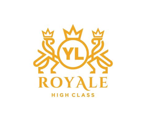 Golden Letter Yl Template Logo Luxury Gold Letter With Crown Monogram