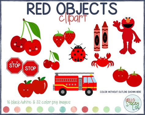 Red Objects Clipart - Etsy