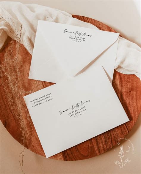 Minimalist Wedding Envelope Address Template Modern Minimalist