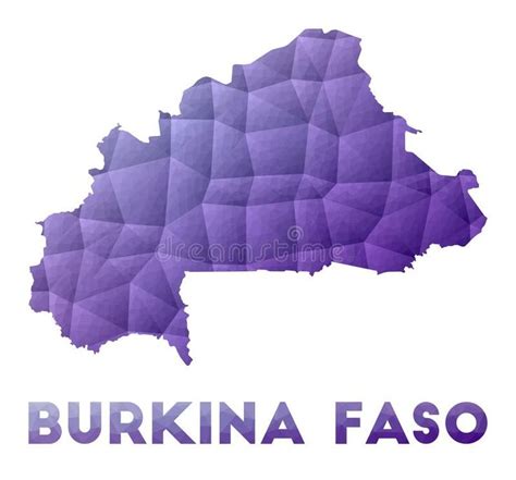 Map Of Burkina Faso Low Poly Illustration Of The Stock Vector