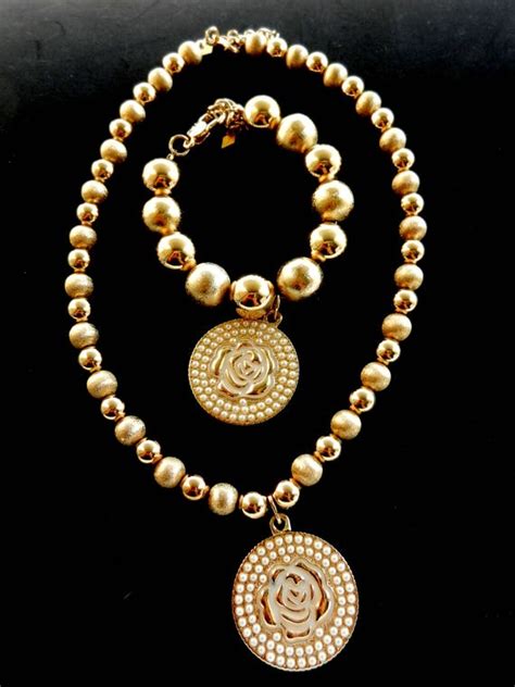 S Rare Sarah Cov Necklace And Bracelet Set Gol Gem