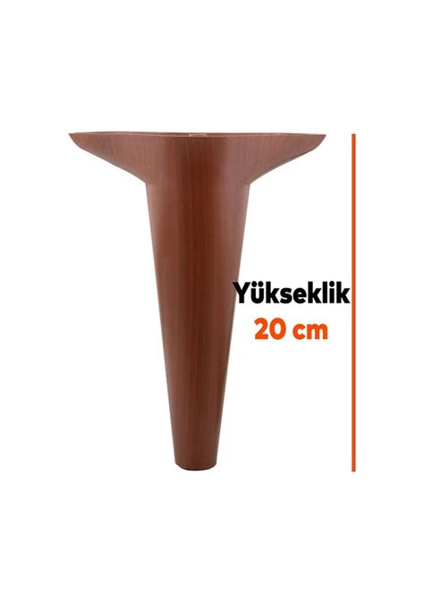 Mobilya Kanepe Sehpa Puf Koltuk Ayağı Ahşap Desenli Baza Ayak 20 cm 4