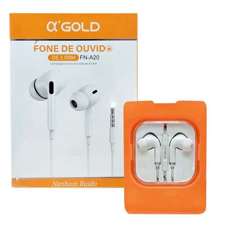 Fone De Ouvido P Super Bass Intra Auricular Microfone A Gold