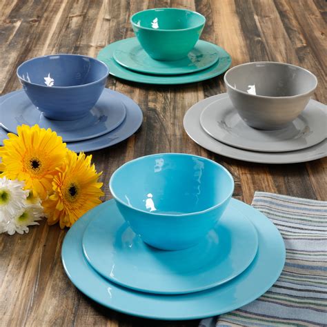 Gibson Home Brela 12 Piece Melamine Dinnerware Set Service For 4