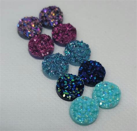 12mm Druzy Ak Favs Glitz Unicorn Glitz Cranberry Glitter Dark