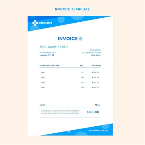 Free Vector Flat Science Invoice Template