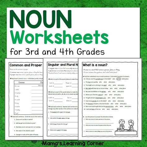 Noun Worksheets For 3rd And 4th Grades Mamas Learning Corner