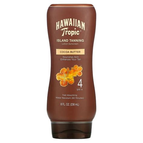 Hawaiian Tropic Island Tanning Lotion Sunscreen Cocoa Butter Spf