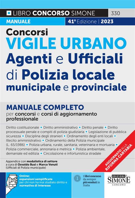 Manuale Vigile Urbano Concorso Agenti Polizia Locale Edizioni Simone