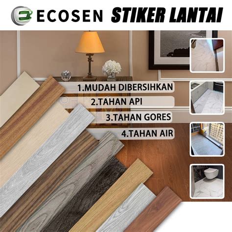 Jual 1 BOX 36 Pcs Floor Vinyl Lantai Stiker 91 5cm X 15 2cm ECOSEN