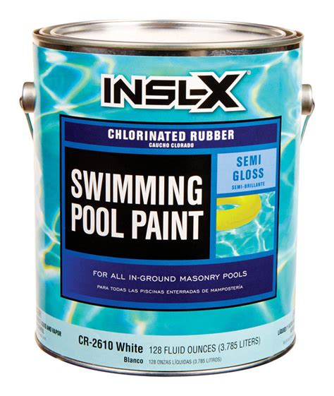 Insl-X Swimming Pool Paint Rubber Based Indoor/Outdoor Semi-Gloss White ...