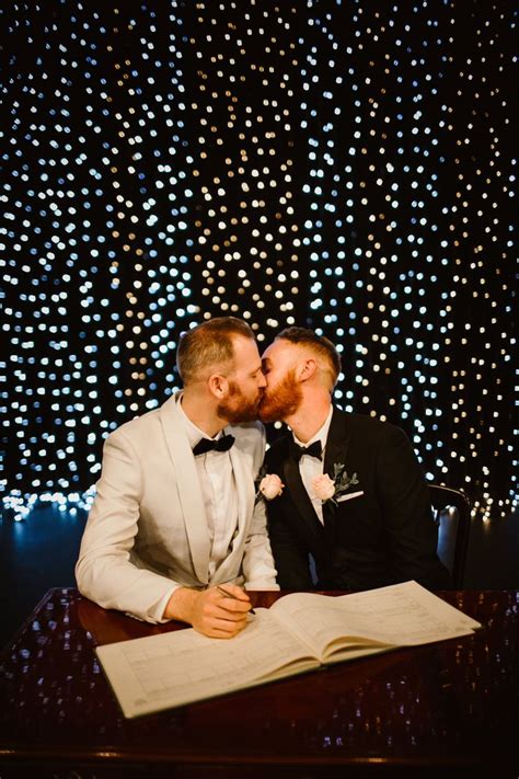 Two Grooms In Tuxedos For A Wedding At Sefton Park Palm House Liverpool Gay Wedding Gay