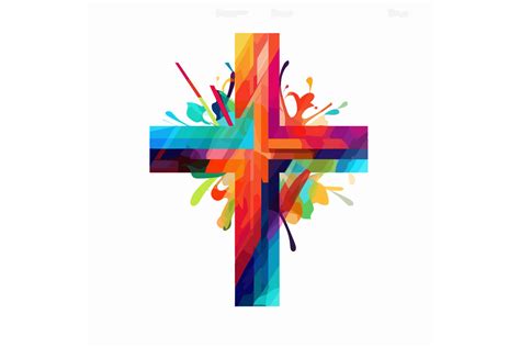 Svg Colorful Christian Cross Vector Illu Illustration Par Evoke City