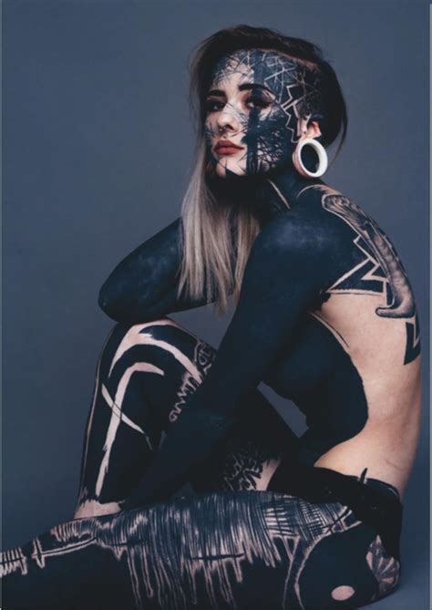 Nadine Anderson S Body Is Covered In Black Ink This Full Body Tattoo