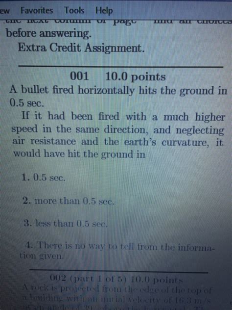 Solved A Bullet Fired Horizontally Hits The Ground In O5