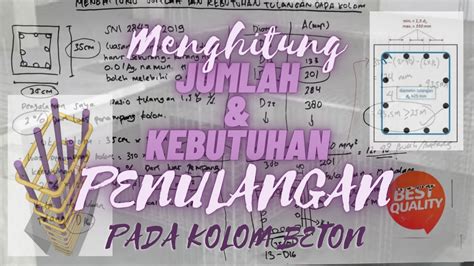 Kolom Menghitung Dimensi Besi Dan Jumlah Kebutuhan Penulangan Pada 3480