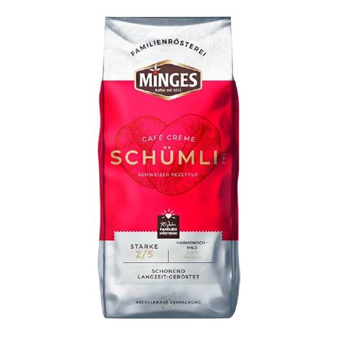 Minges Café Crème Schümli 2 ganze Bohne Aroma Softpack 1 kg Amazon