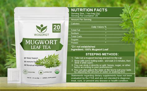 Mugwort Tea Organic Mugwort Herb Tea Dried Mugwort Tea Bags For Immune Support