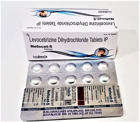 Nefocet Mg Levocetirizine Dihydrochloride Tablets Ip For Hospital At