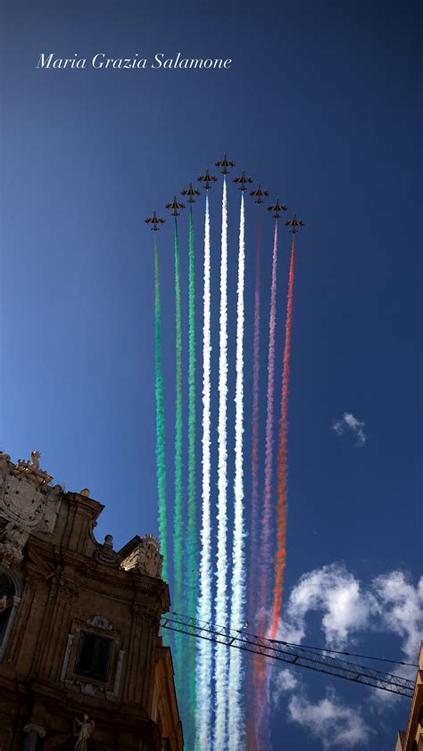 Le Frecce Tricolori A Palermo Lo Spettacolo Della Pattuglia