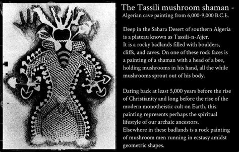 The Tassili Mushroom Shaman Algerian Cave Painting From 6000 9000 B