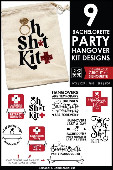 Bachelorette Party Hangover Kit Svg Files For Cricut