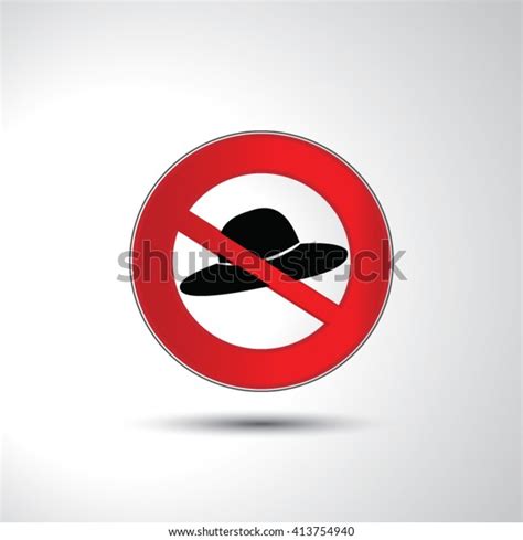 No Hat Prohibition Sign Icon Illustration Stock Vector Royalty Free