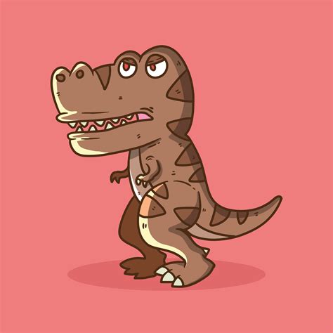 Linda Enojado Marr N Tirano Saurio Rex Dinosaurio Dibujos Animados