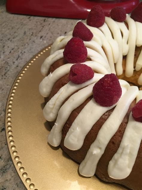 White Chocolate Raspberry Nothing Bundt Cake Copycat Recipe - Banana ...