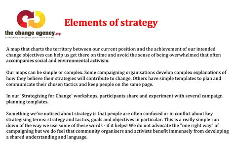 elements  campaign strategy  commons