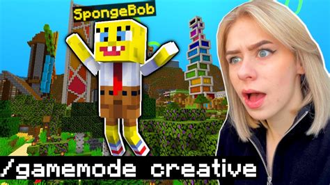 Czy SPONGEBOB używa GAMEMODE CREATIVE na Palionowie w Minecraft YouTube