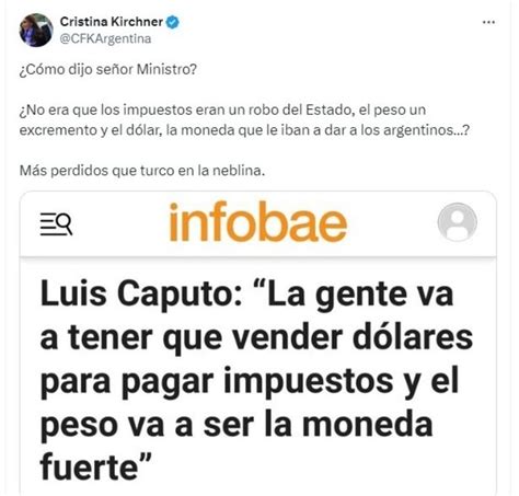 La irónica respuesta de Cristina Kirchner a Luis Caputo tras sus dichos