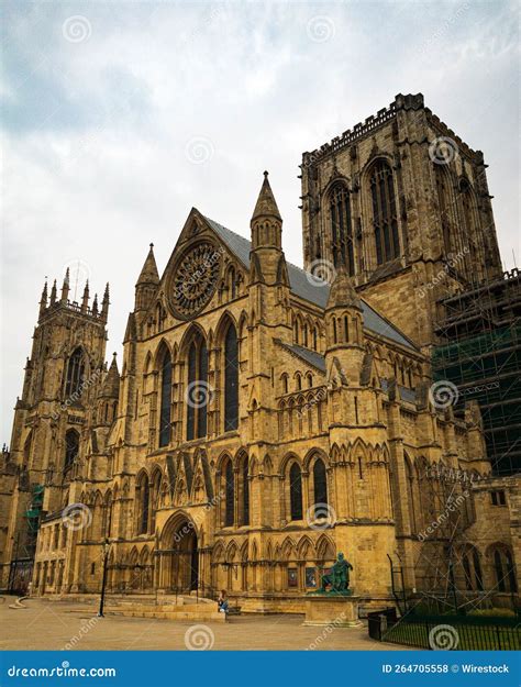 Vertical Shot Of The Facade Of York Minster Cathedral In York England