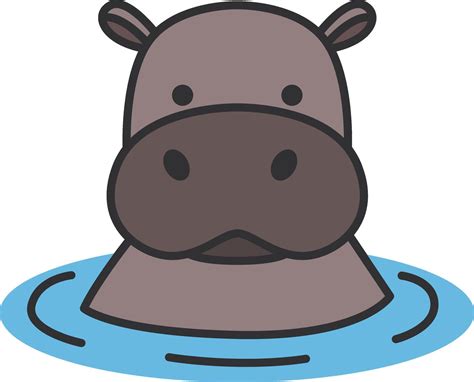Hippo Icon In Flat Style Hippo Vector Illustration On White Isolated