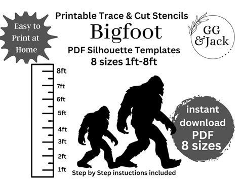 Life Size Sasquatch Pdf Template Yard Art Christmas Silhouette