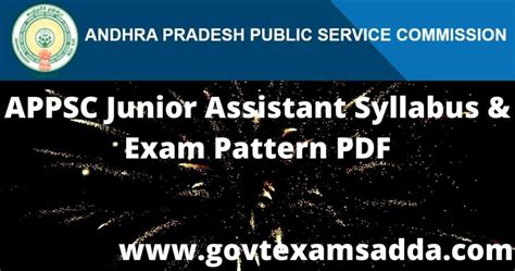 APPSC Junior Assistant Syllabus 2023 Screening Main Exam Pattern