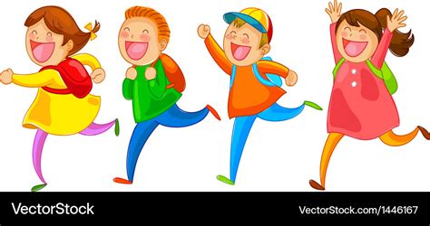 Happy school kids Royalty Free Vector Image - VectorStock