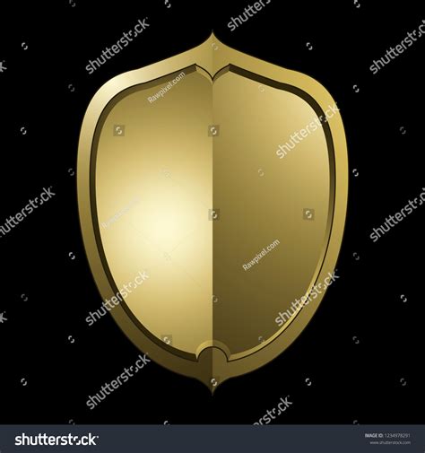 Golden Baroque Shield Elements Vector Stock Vector Royalty Free