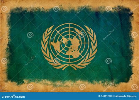 Grunge United Nations Flag United Nations Flag With Waving Grunge