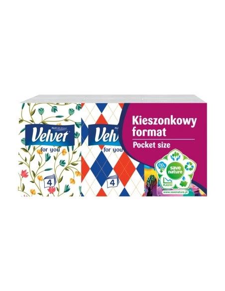 VELVET Chusteczki Higieniczne 4 Warstwowe MINI 6 X 7 Szt